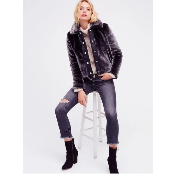 Free People fur jacket size M - Picture 1 of 4